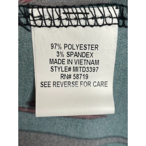 NY Collection Womens Abstract Print Pleated Round Neck Dress Short Sleeve Size L - Picture 5 of 7